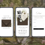 Save The Date Wedding Website Template (Envelope 06 - Brown + Ivory)