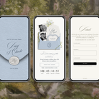 Save The Date Wedding Website Template (Envelope 07 - Blue + Ivory)