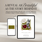 Save The Date Wedding Website Template (Envelope 04 - Olive Green & Burgundy)