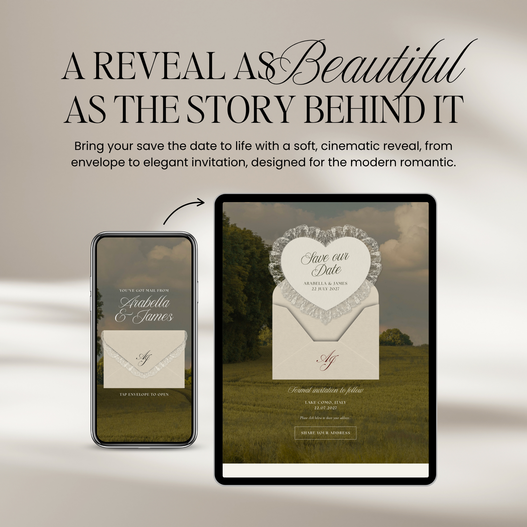 Old Money Save The Date Website Template (Lace 02)
