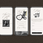 Save The Date Website Template (Romantic 01 - Ivory & Black)