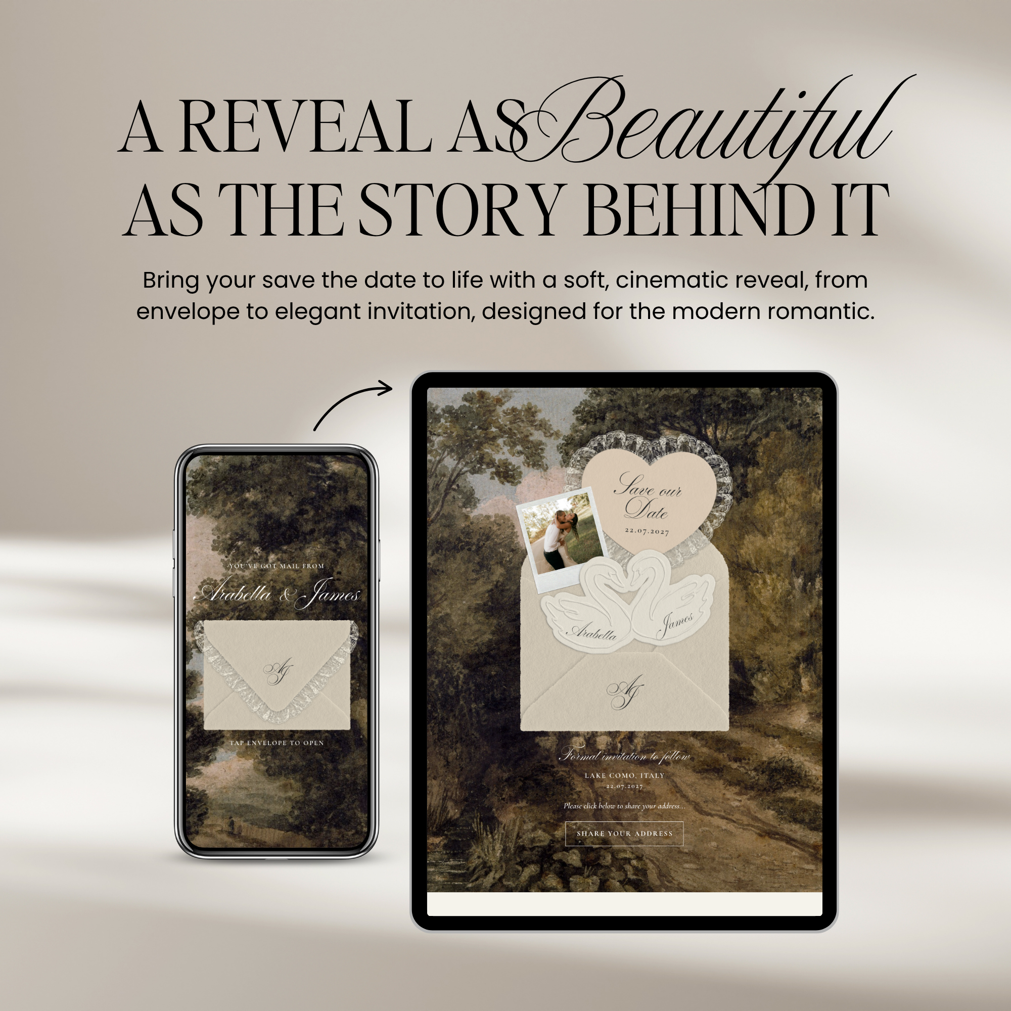 Old Money Save The Date Website Template (Lace 03)