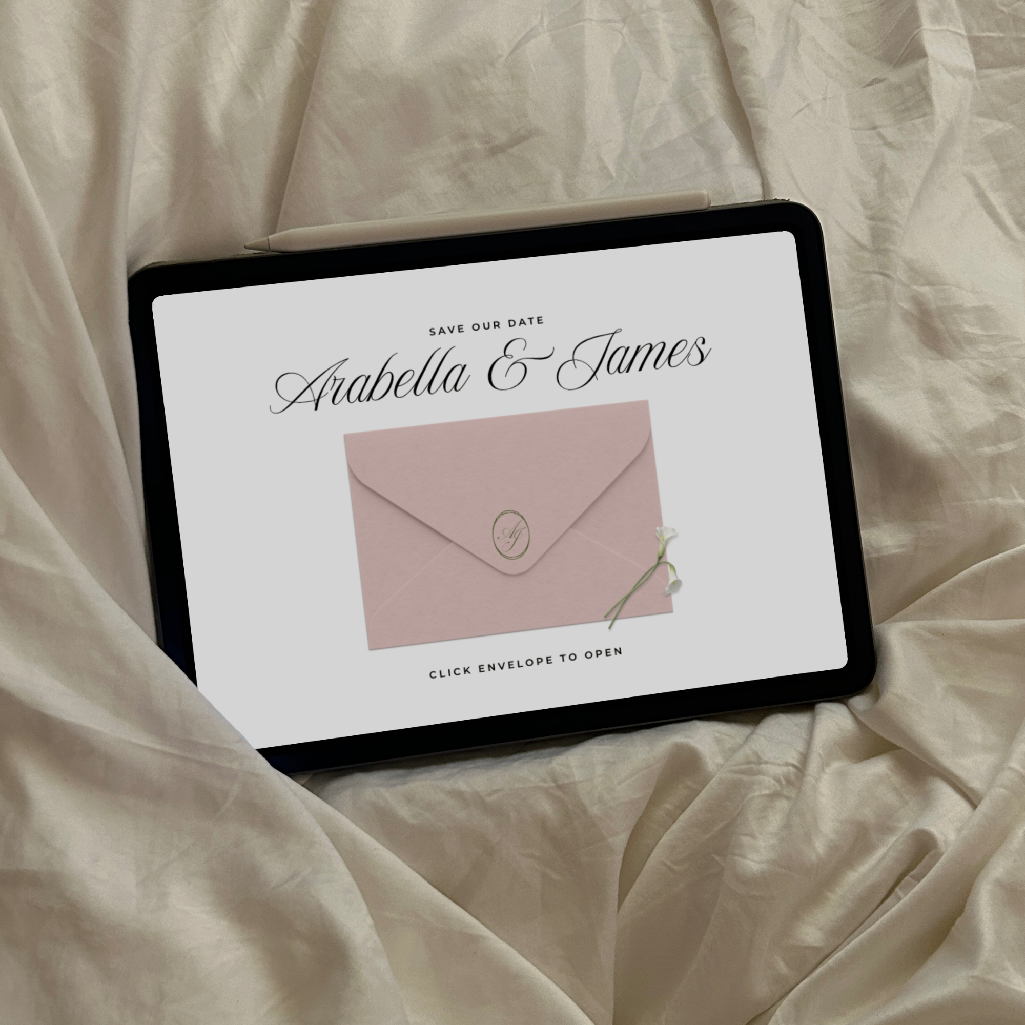 Save The Date Wedding Website Template (Pink & Green)