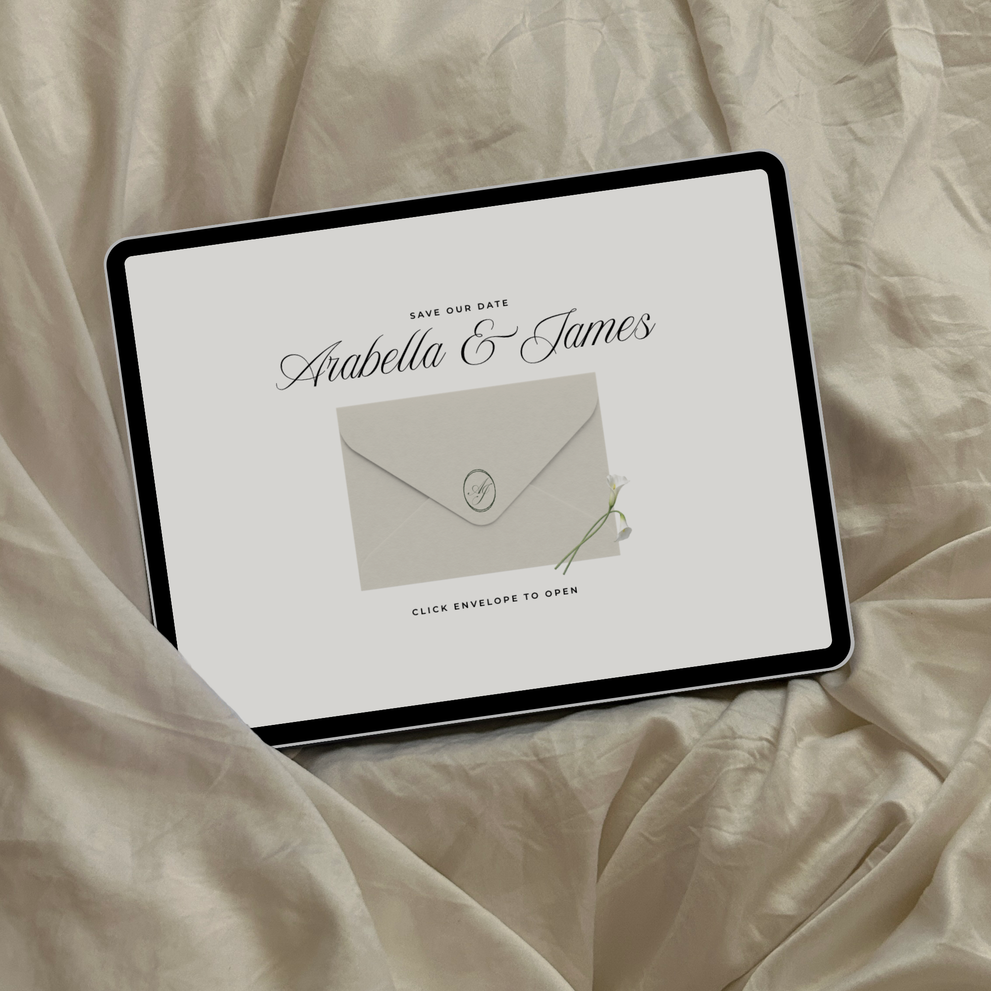 Save The Date Wedding Website Template (White & Green)