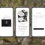 Save The Date Wedding Website Template (Envelope 05 - Black + White)