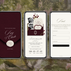 Save The Date Wedding Website Template (Envelope 07 - Burgundy + Ivory)