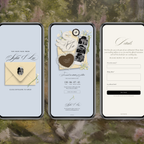 Save The Date Wedding Website Template (Envelope 05 - Yellow, Blue + Brown)