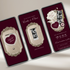 Save The Date Wedding Website Template (Photo Booth Animation 01 - Burgundy)
