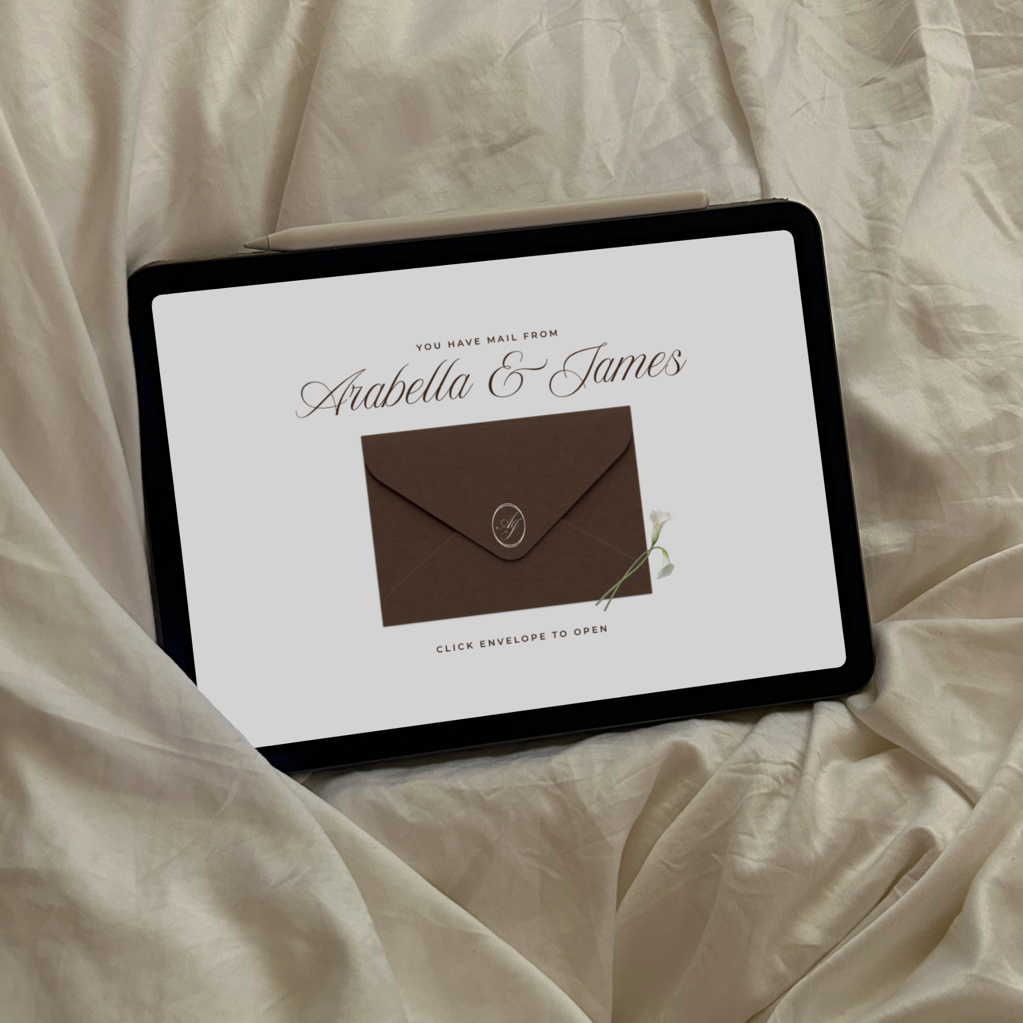 Classic Wedding Website Template with RSVP (Brown & Ivory)