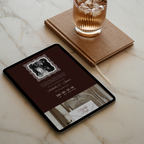 Old Money Wedding Website Template with RSVP (Burgundy)