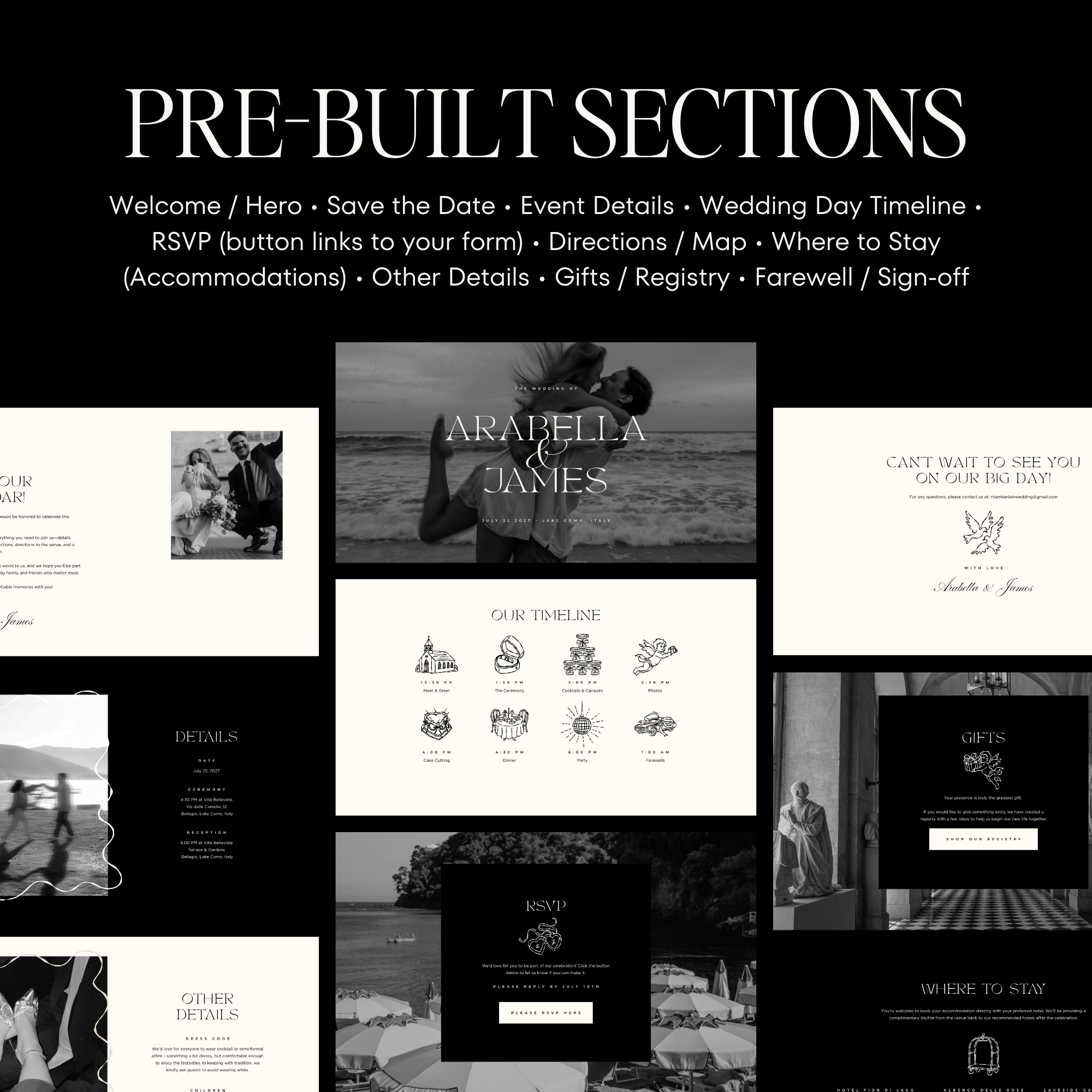 Elegant Minimal Wedding Website Template with RSVP