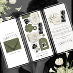 Wedding Website Template with RSVP (Envelope 06 - Sage Green + Ivory)