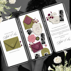 Wedding Website Template with RSVP (Envelope 06 - Chartreuse, Pink + Burgundy)