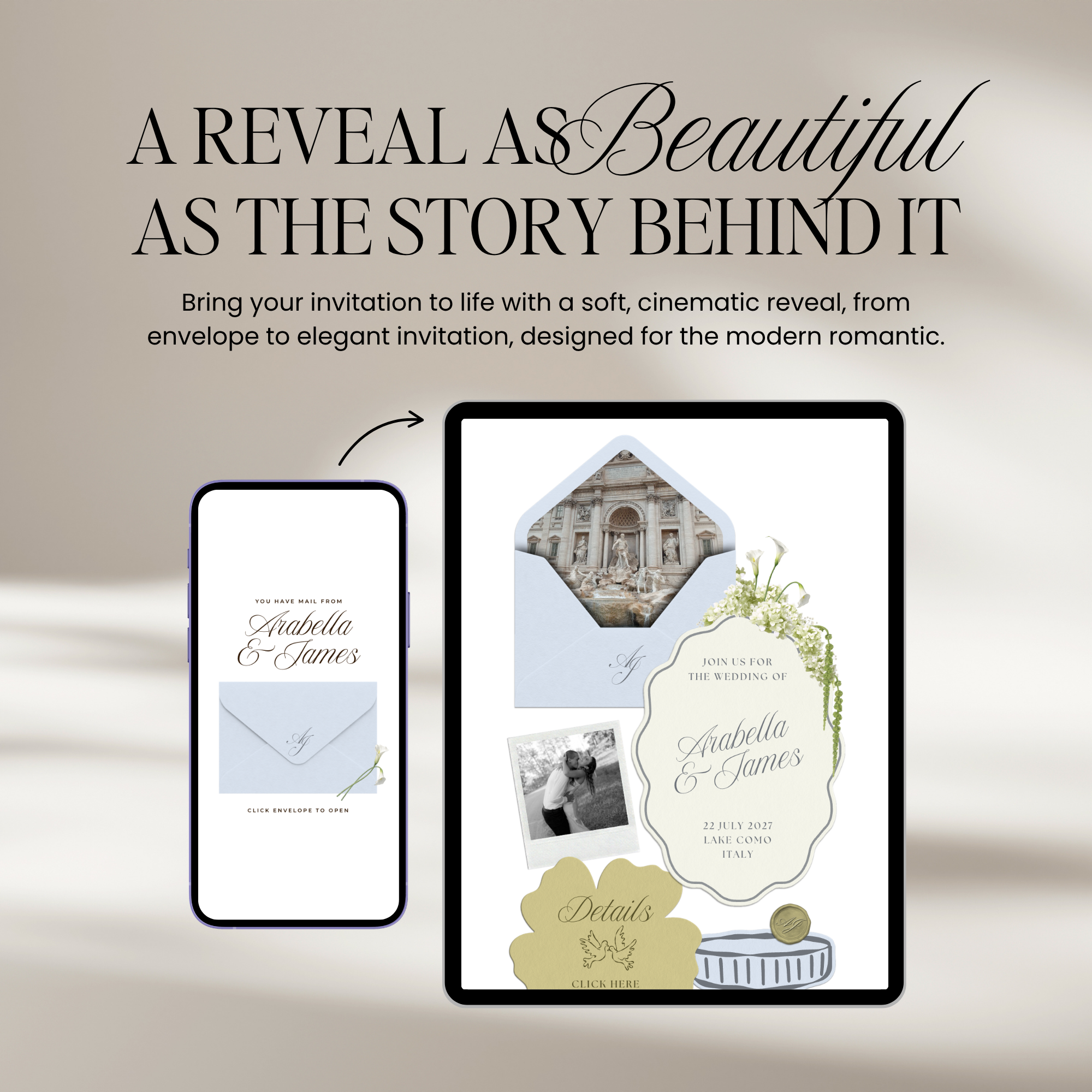 Wedding Website Template with RSVP (Blue & Green)