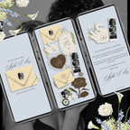 Wedding Website Template with RSVP (Envelope 05 - yellow, blue + brown)