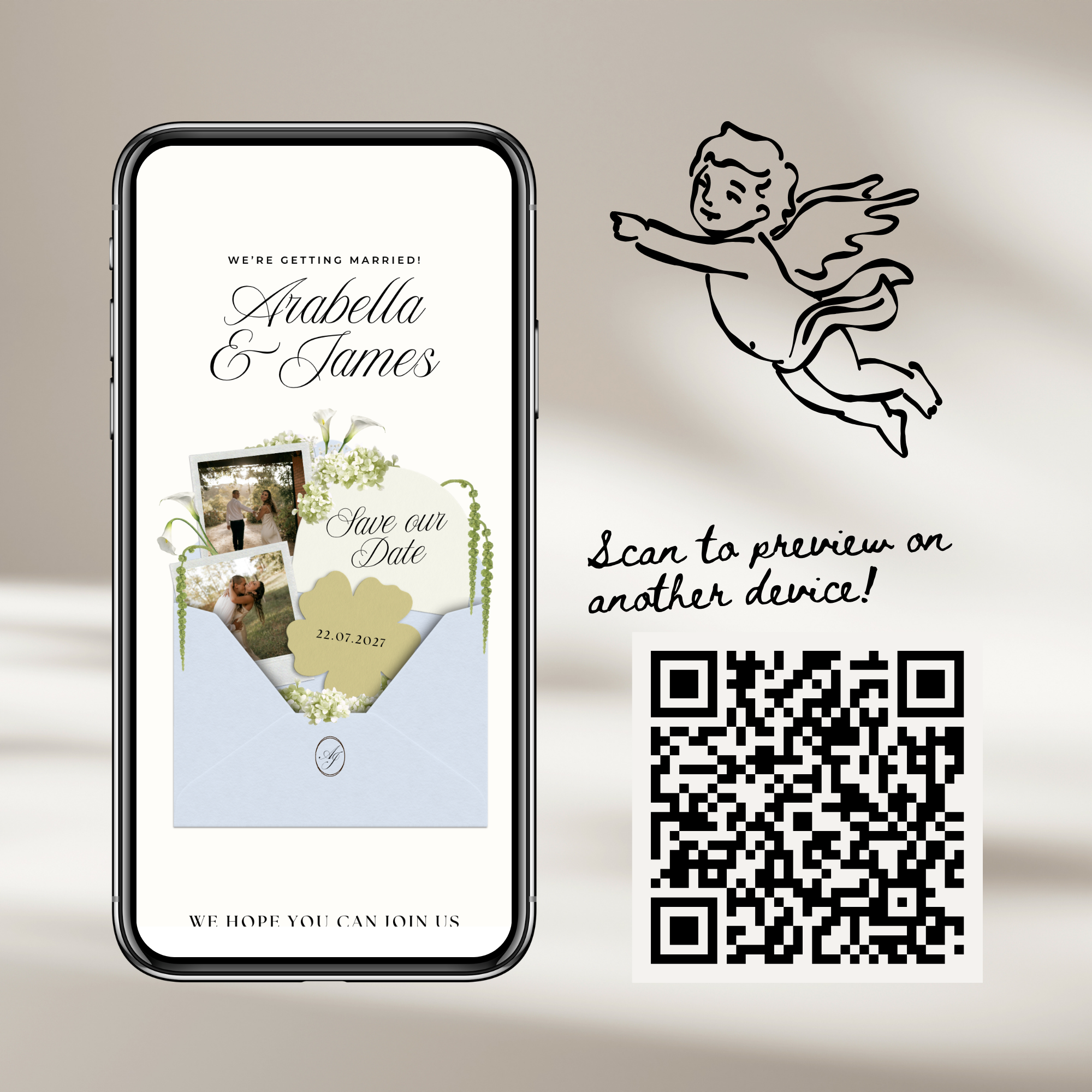 Save The Date Wedding Website Template (Blue & Green)