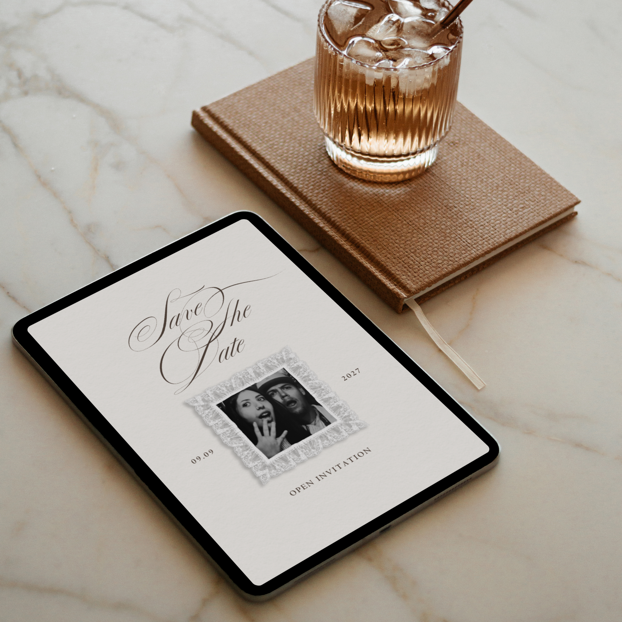 Save The Date Website Template (Romantic 01 - Ivory)
