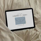 Wedding Website Template with RSVP (Brown & Dusty Blue)