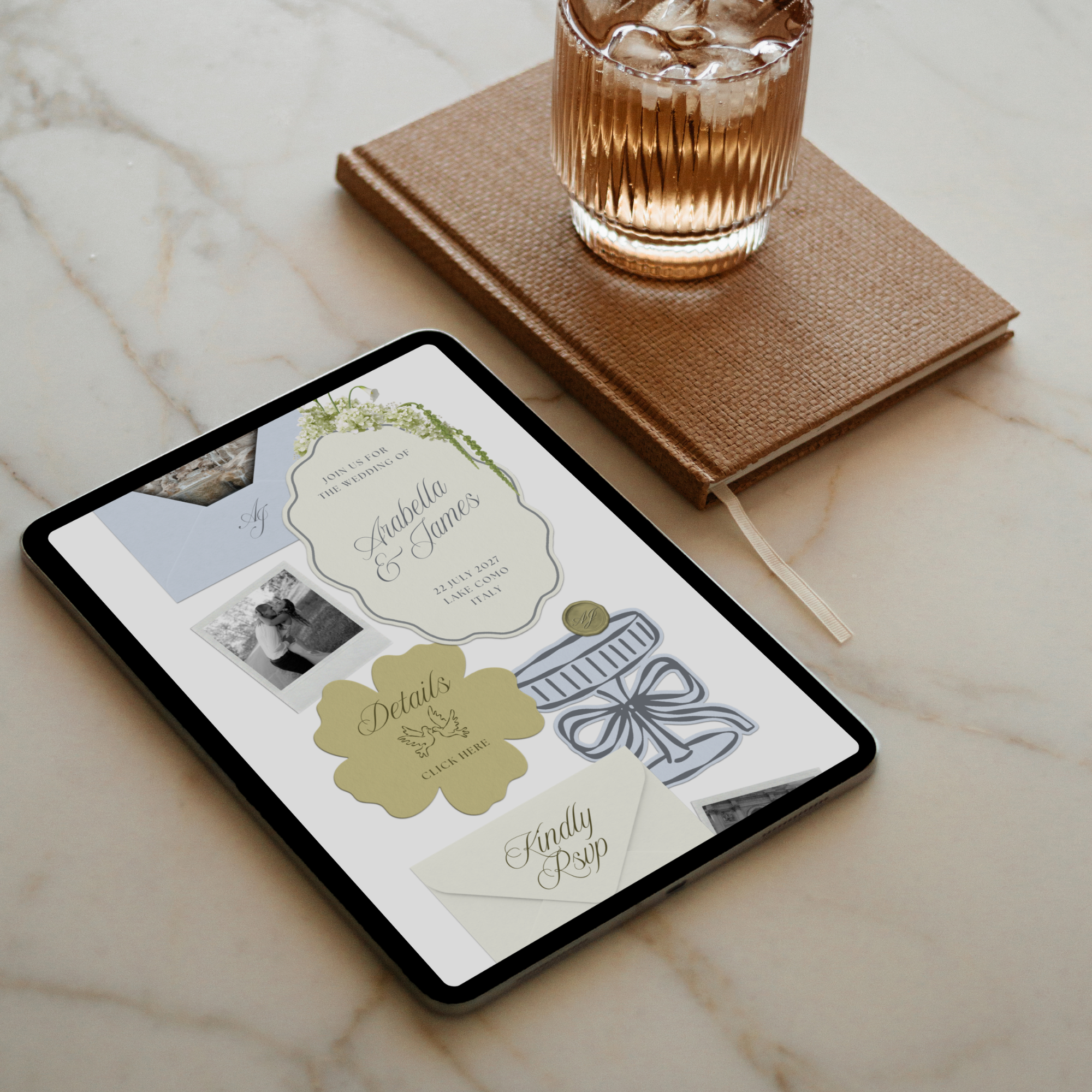 Wedding Website Template with RSVP (Blue & Green)