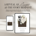 Save The Date Wedding Website Template (Envelope 06 - Brown + Ivory)