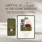 Save The Date Wedding Website Template (Envelope 07 - Green + Burgundy)