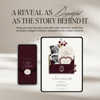 Save The Date Wedding Website Template (Envelope 07 - Burgundy + Ivory)