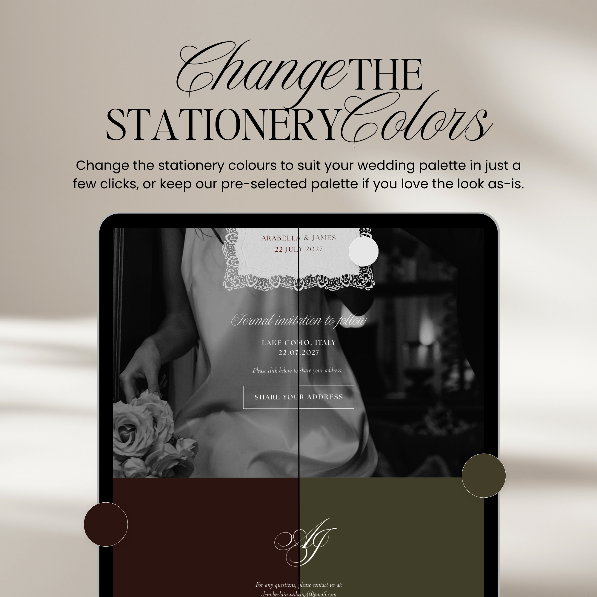 Old Money Save The Date Website Template (Burgundy)