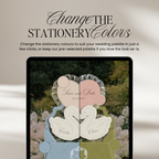 Heirloom Lace & Swan Wedding Website Template with RSVP (Green & Pink)