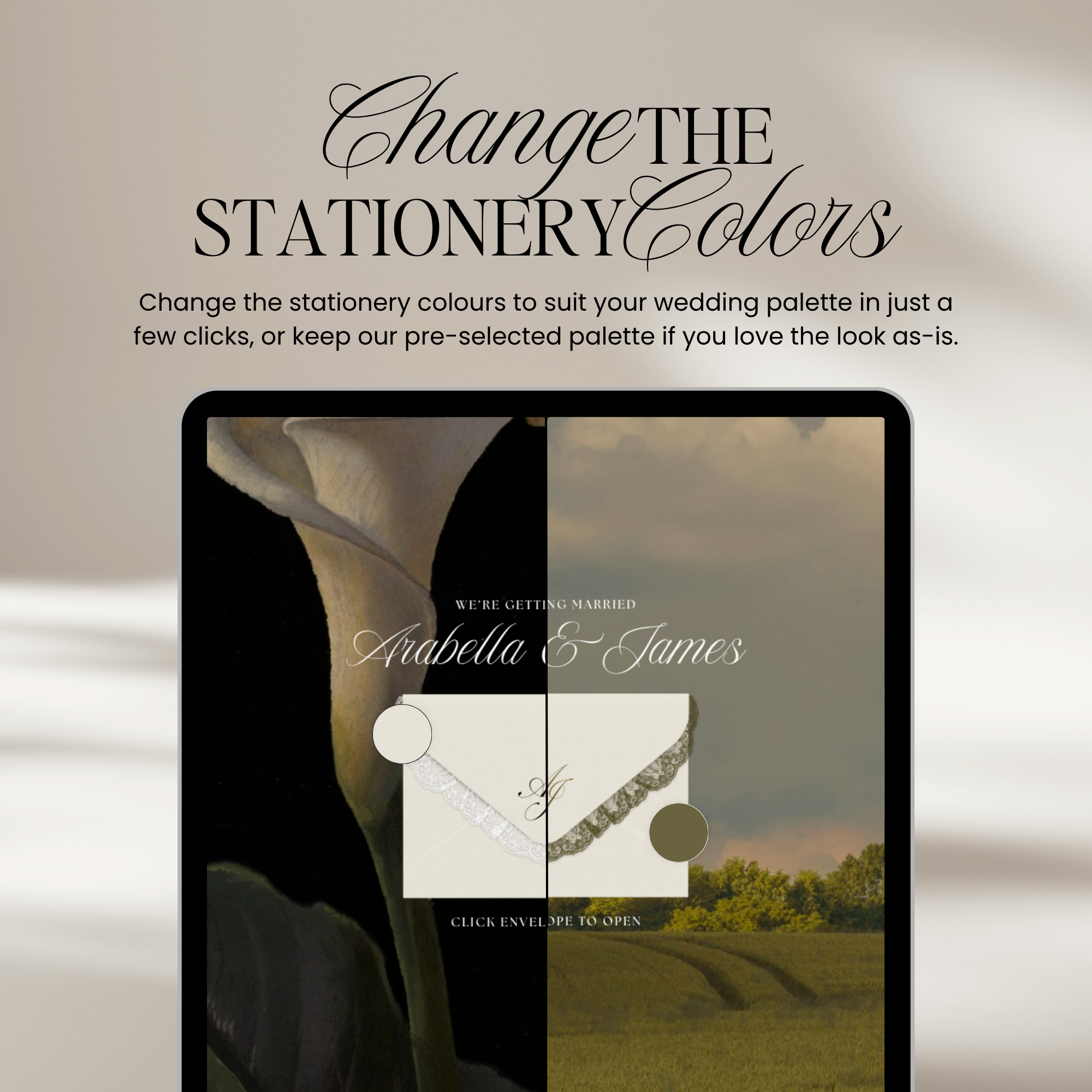 Old Money Lace Wedding Website Template with RSVP (Lace 01)