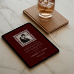 Old Money Wedding Website Template with RSVP (Burgundy)
