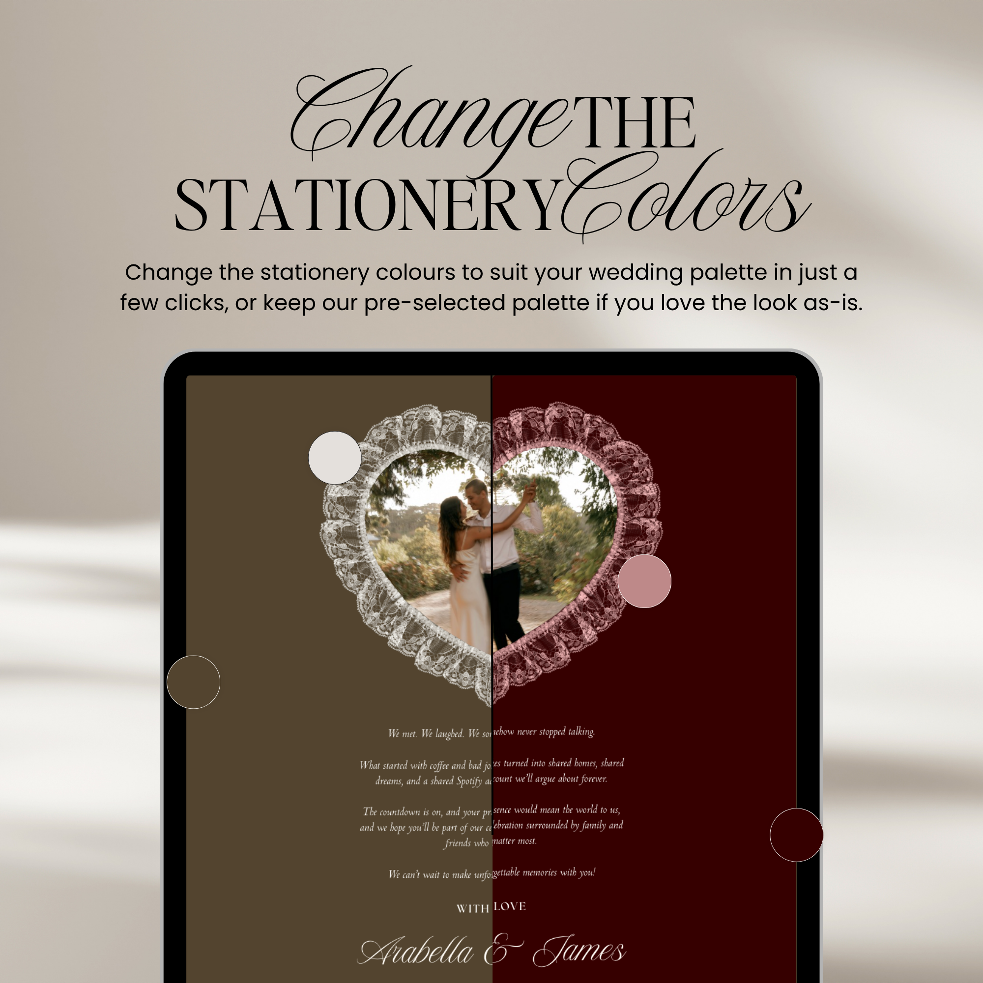 Old Money Lace Wedding Website Template with RSVP (Lace 02)