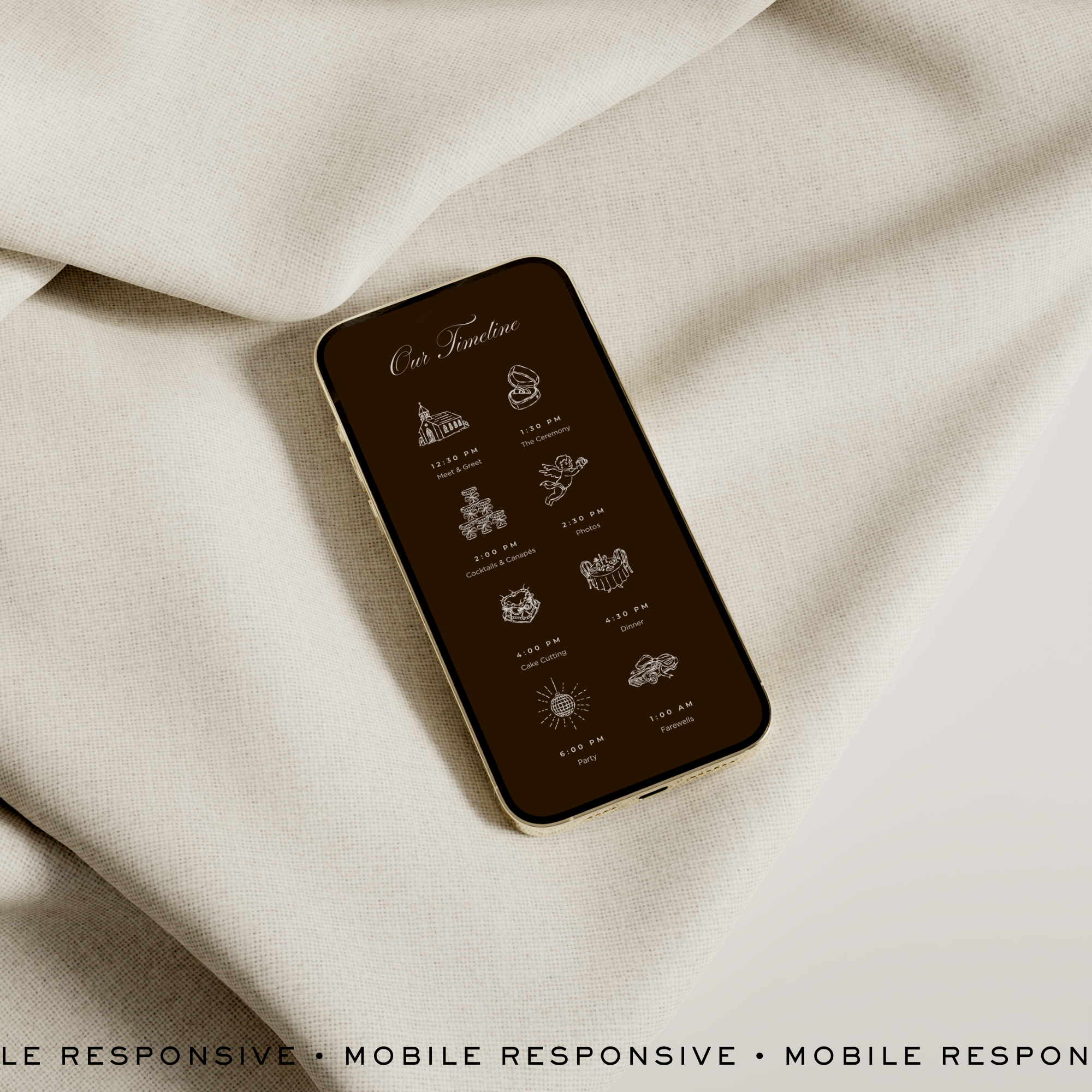 Wedding Website Template with RSVP (Burgundy)