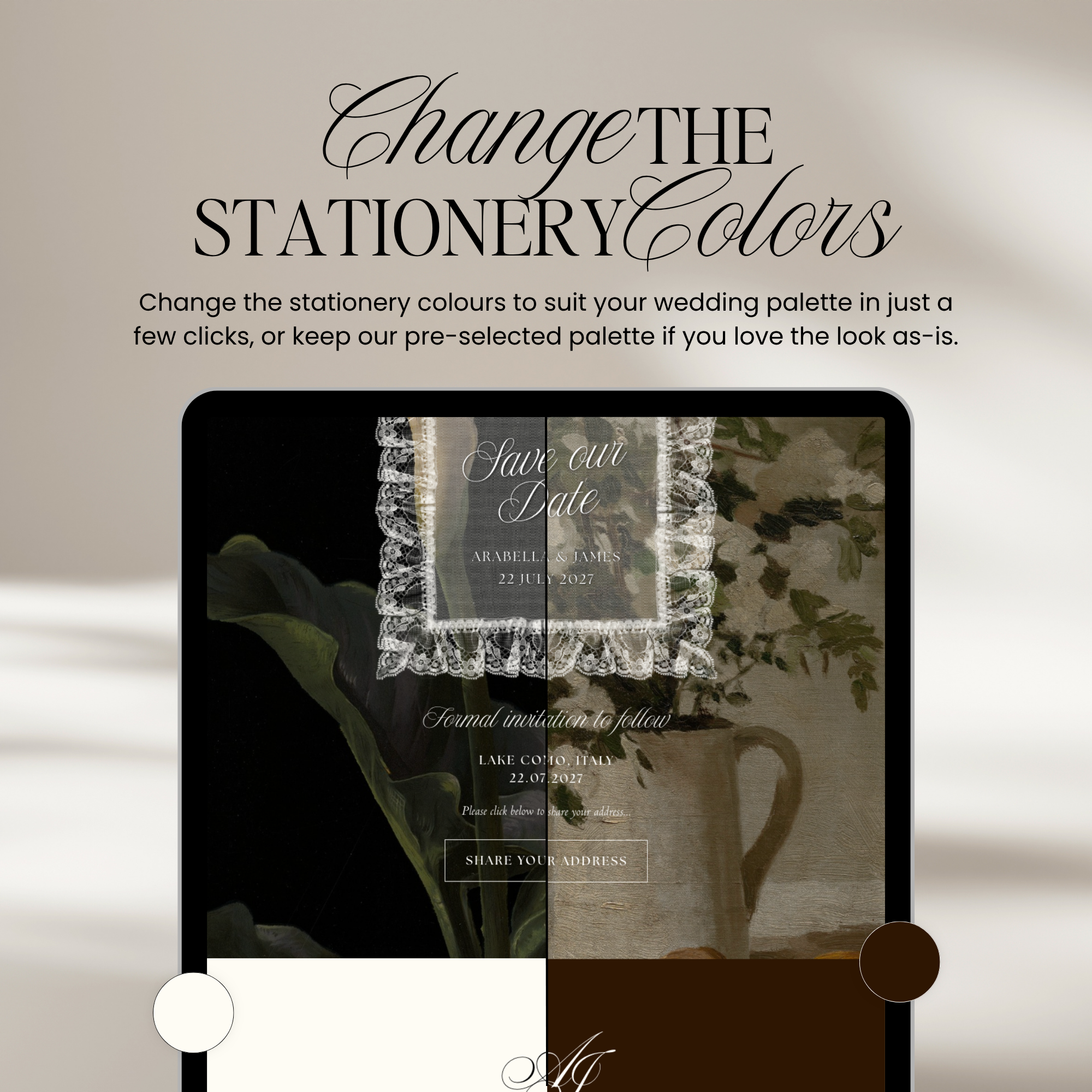 Old Money Save The Date Website Template (Lace 01)