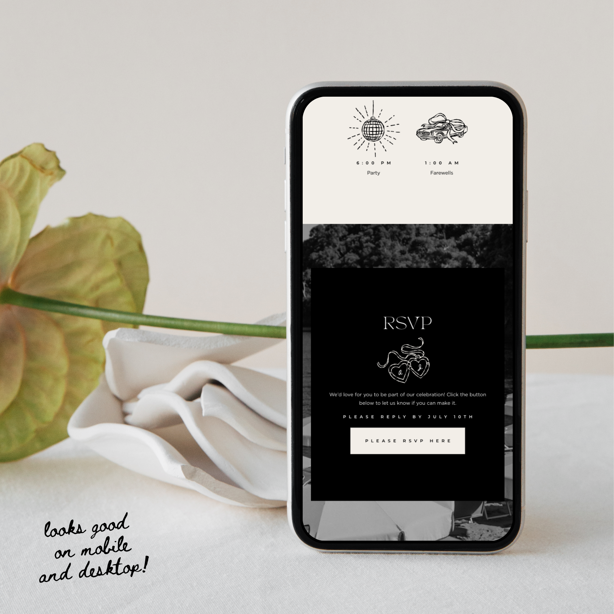 Elegant Minimal Wedding Website Template with RSVP