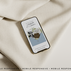 Save The Date Wedding Website Template (Brown & Dusty Blue)