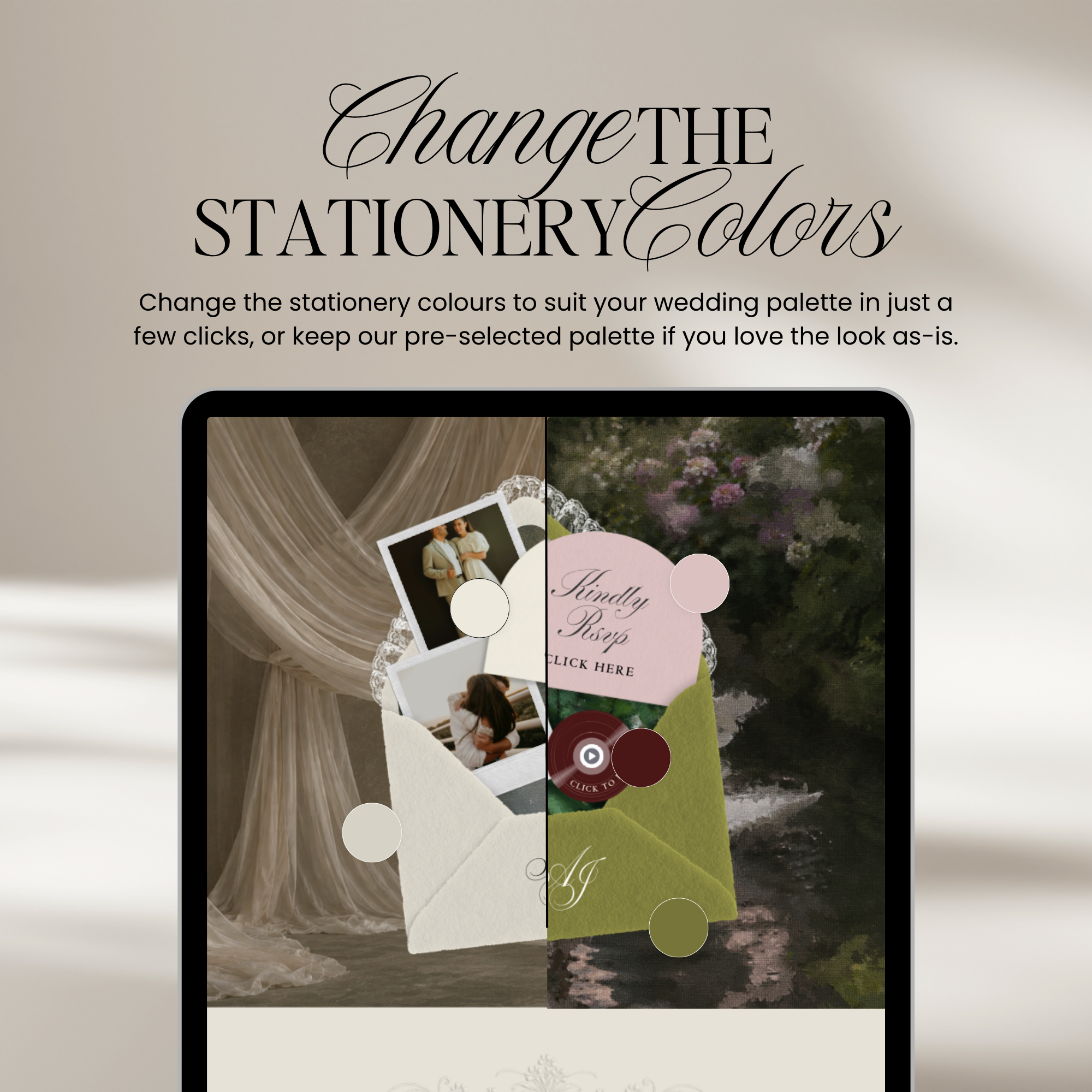 Old Money Lace Wedding Website Template with RSVP (Lace 04)