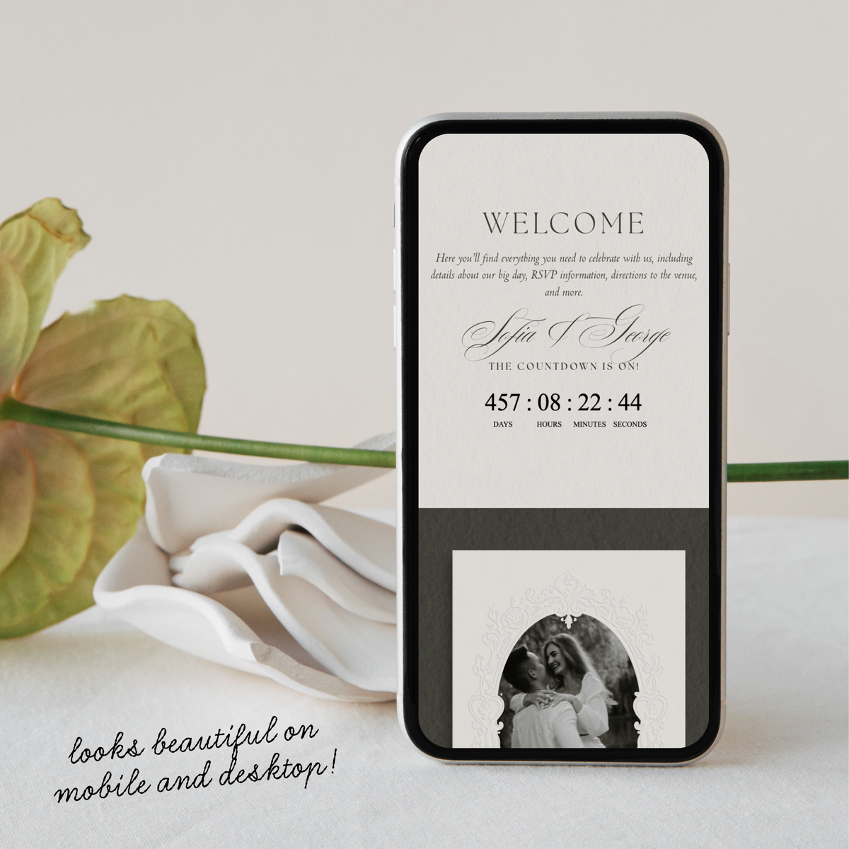 Lace Wedding Website Template with RSVP (Lace 0501)