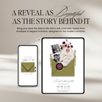 Save The Date Wedding Website Template (Envelope 06 - Chartreuse, Pink + Burgundy)