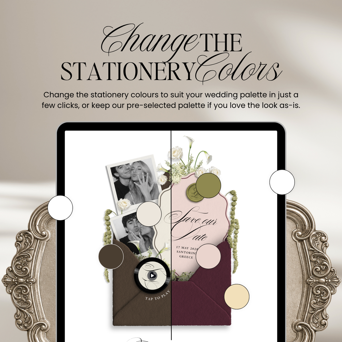 Save The Date Wedding Website Template (Envelope 06 - Brown + Ivory)