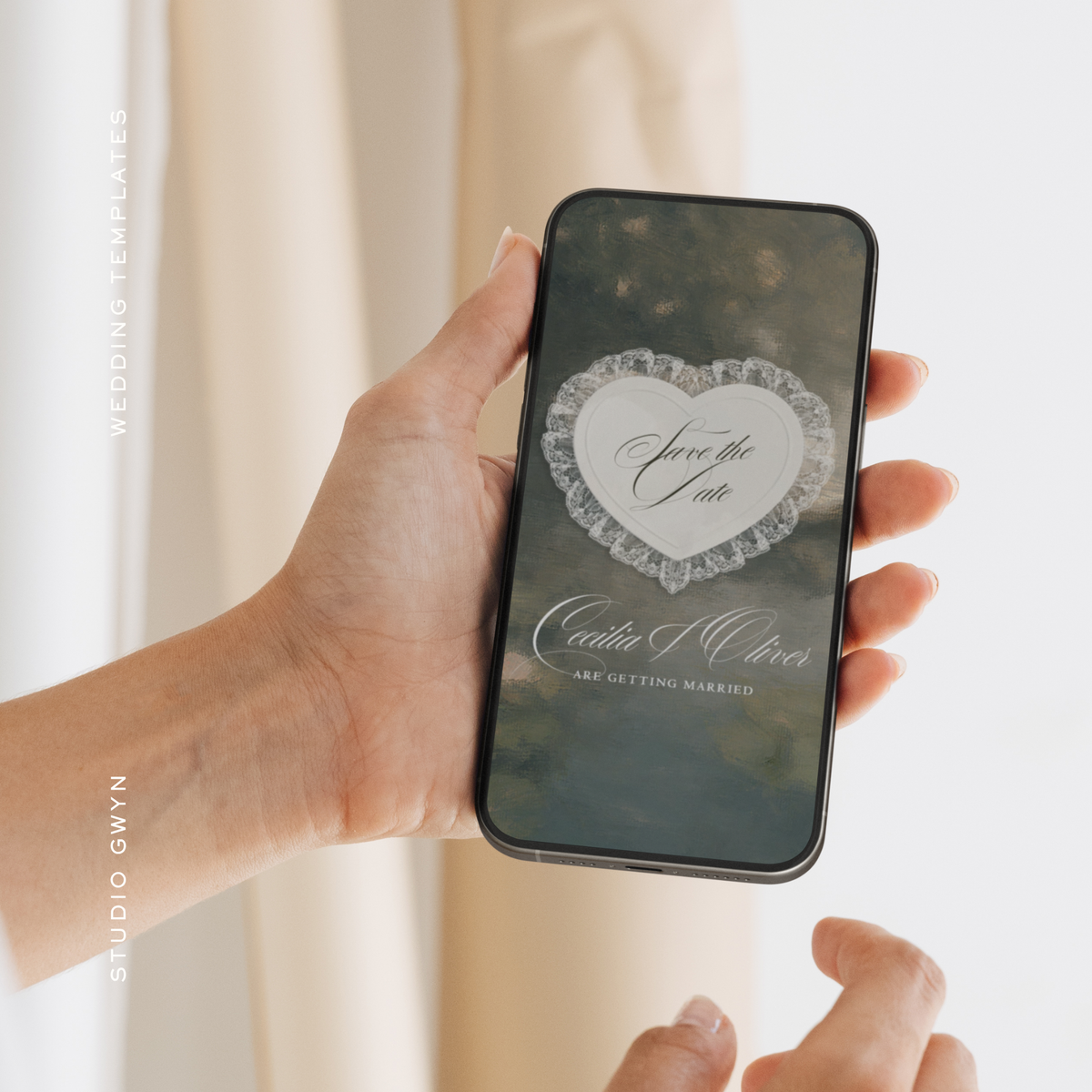 Lace Heart Save The Date Video Template (0101)