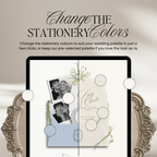 Save The Date Wedding Website Template (Envelope 07 - Blue + Ivory)