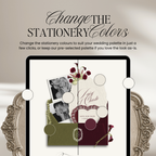 Save The Date Wedding Website Template (Envelope 07 - Burgundy + Ivory)