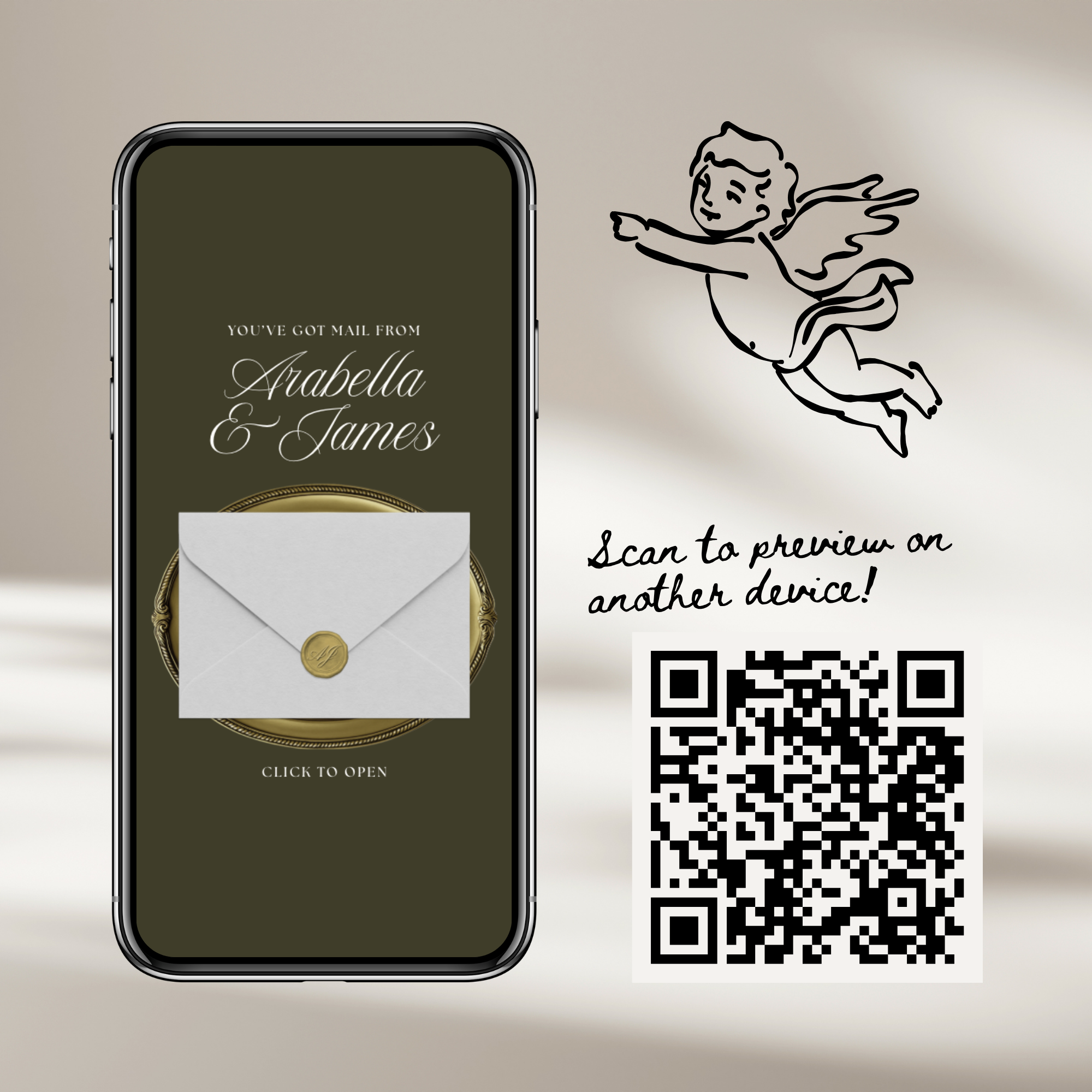Old Money Save The Date Wedding Website Template (Olive)