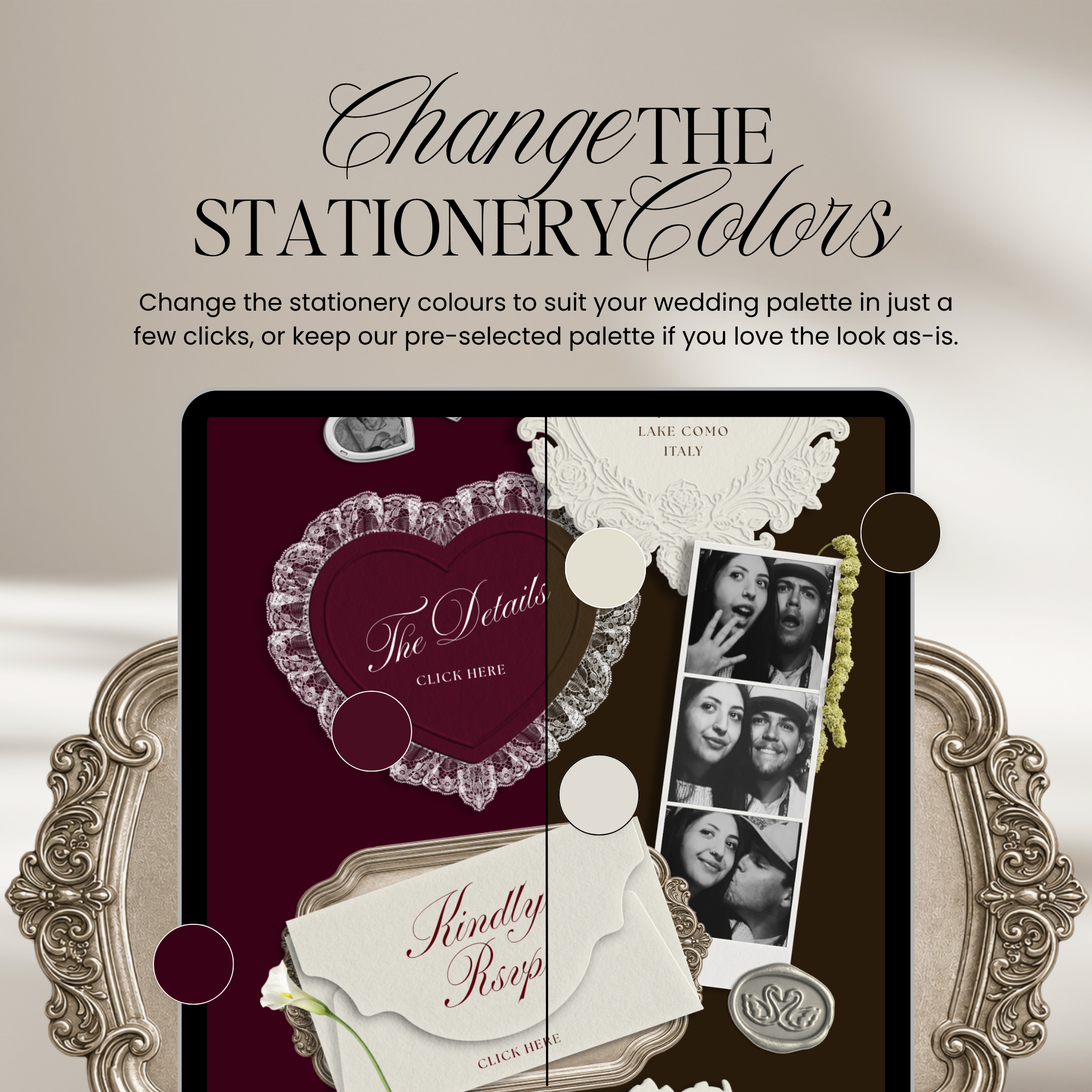 Wedding Website Template with RSVP (Photo Booth 01 - Brown)