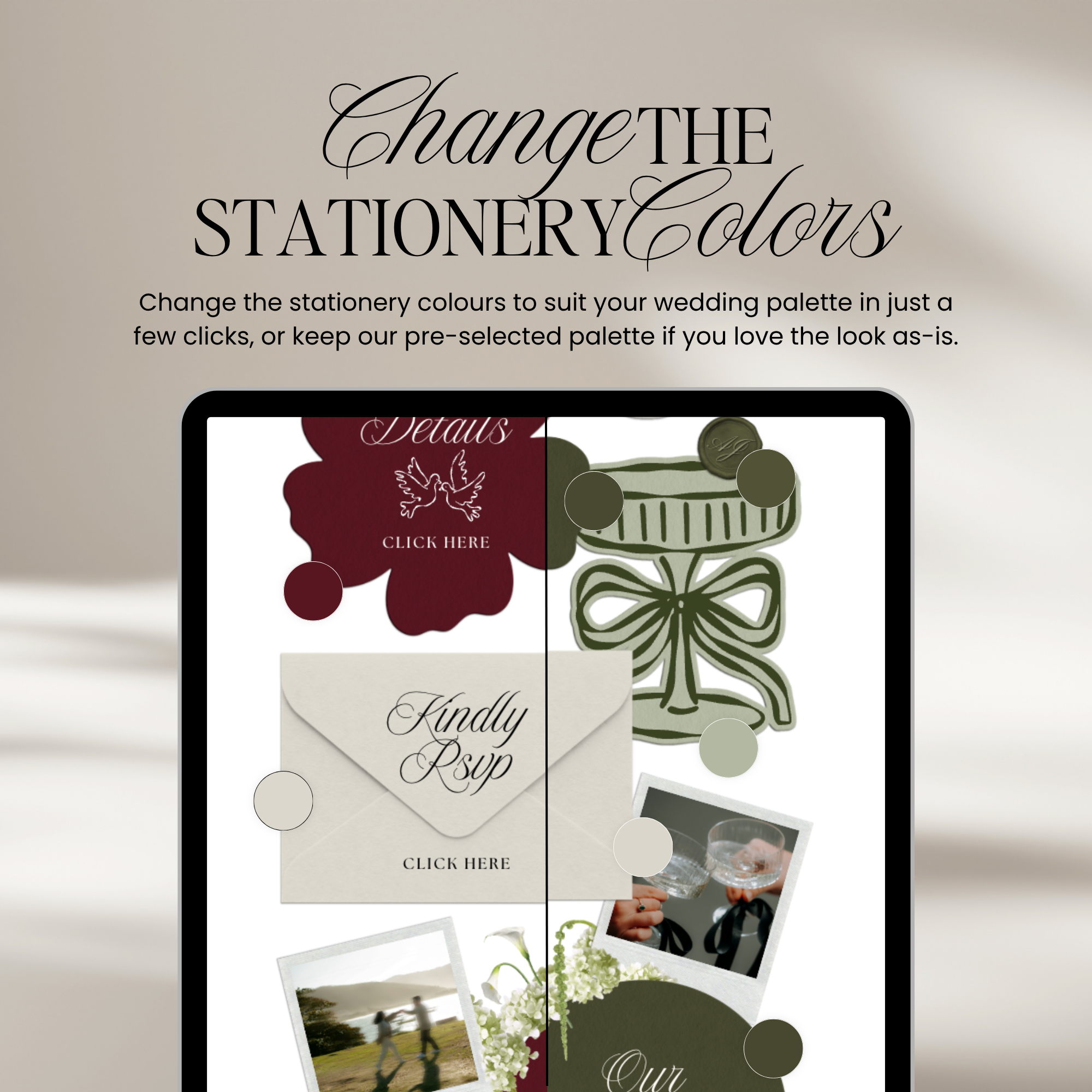 Wedding Website Template with RSVP (Burgundy & Ivory)