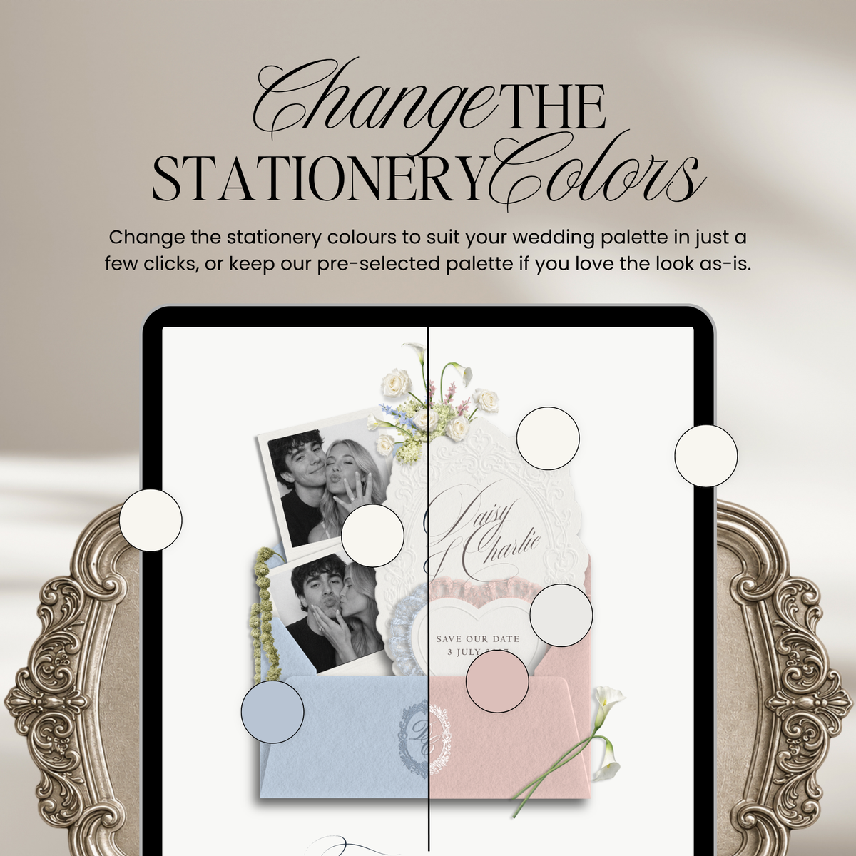 Save The Date Wedding Website Template (Envelope 07 - Pink + Ivory)