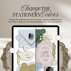Wedding Website Template with RSVP (Envelope 05 - Blue + Green)