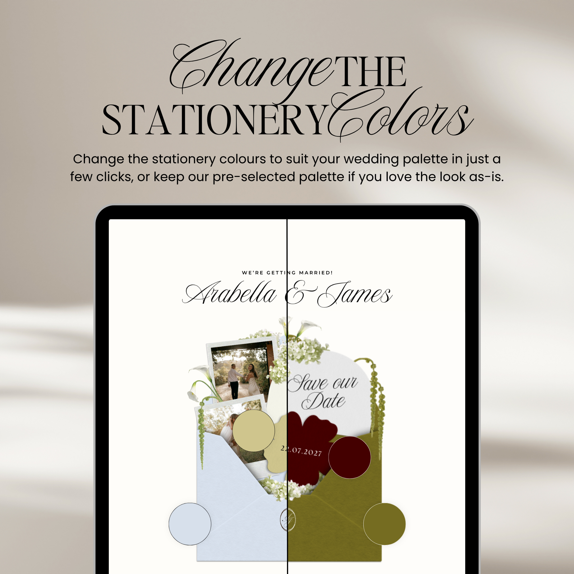 Save The Date Wedding Website Template (Blue & Green)