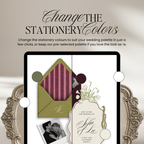 Wedding Website Template with RSVP (Envelope 06 - Chartreuse, Pink + Burgundy)