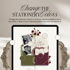 Save The Date Wedding Website Template (Envelope 07 - Green + Burgundy)